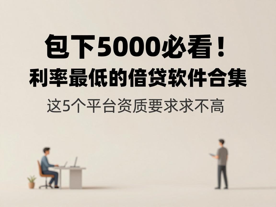 包下5000必看！利率最低的借贷软件合集，这5个平台资质要求不高