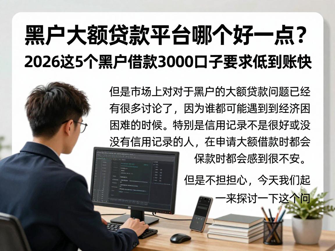 黑户大额贷款平台哪个好一点？2026这5个黑户借款3000口子要求低到账快