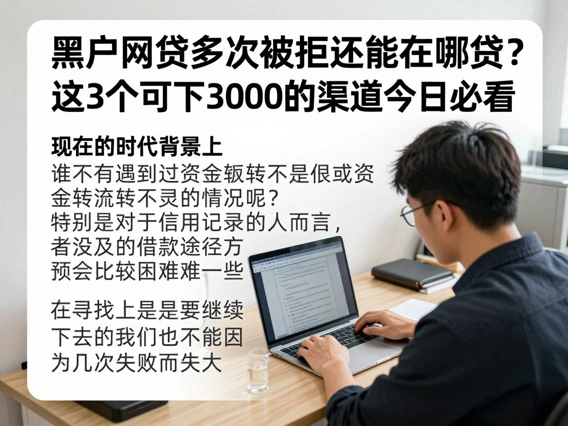 黑户网贷多次被拒还能在哪贷？这3个可下3000的渠道今日必看