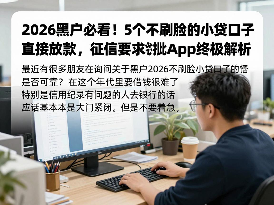 2026黑户必看！5个不刷脸的小贷口子直接放款，征信要求不高速批App终极解析