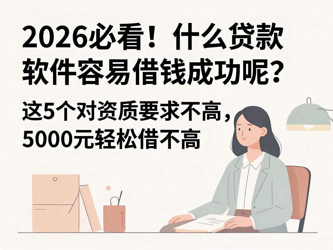 2026必看！什么贷款软件容易借钱成功呢？这5个对资质要求不高，5000元轻松借