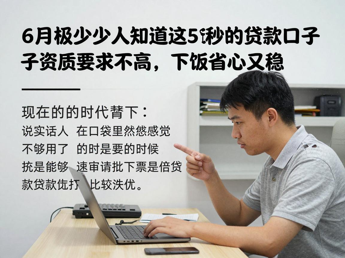 6月极少数人知道这5个秒的贷款口子资质要求不高，下款省心又稳