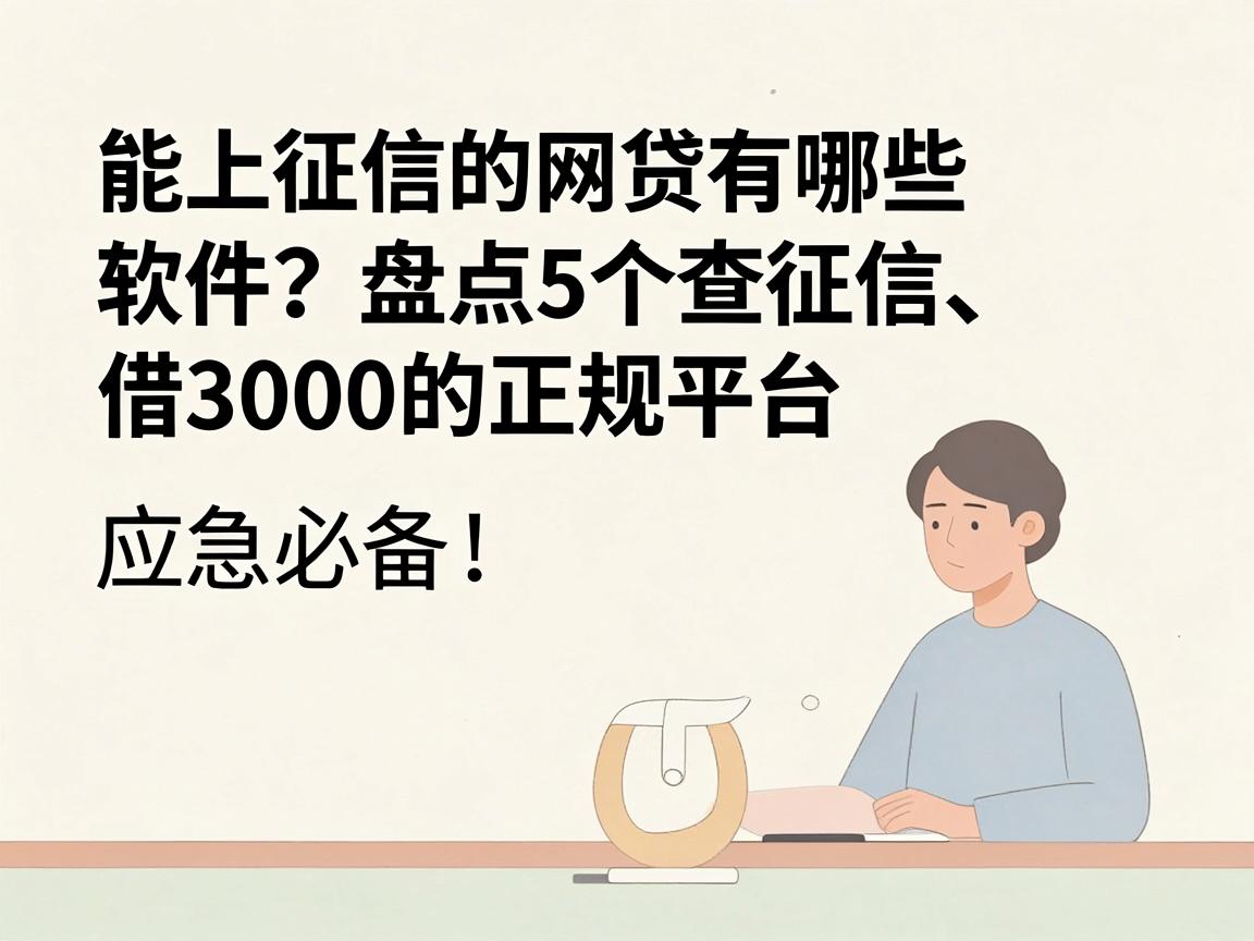 能上征信的网贷有哪些软件？盘点5个查征信、借3000的正规平台，应急必备！