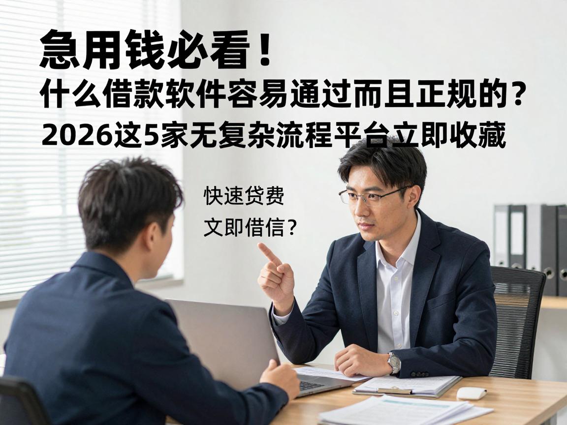 急用钱必看！什么借款软件容易通过而且正规的？2026这5家无复杂流程平台立即收藏
