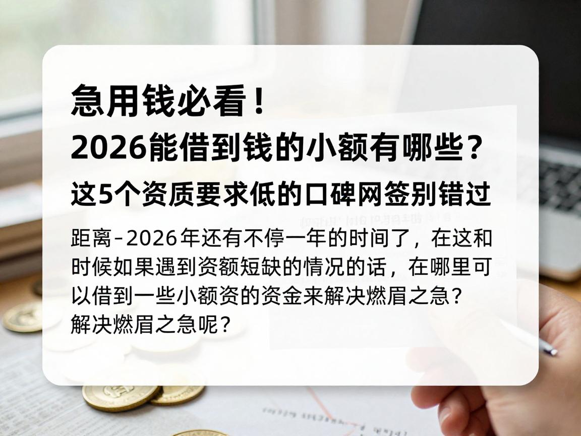 急用钱必看！2026能借到钱的小额贷款有哪些？这5个资质要求低的口碑网贷别错过