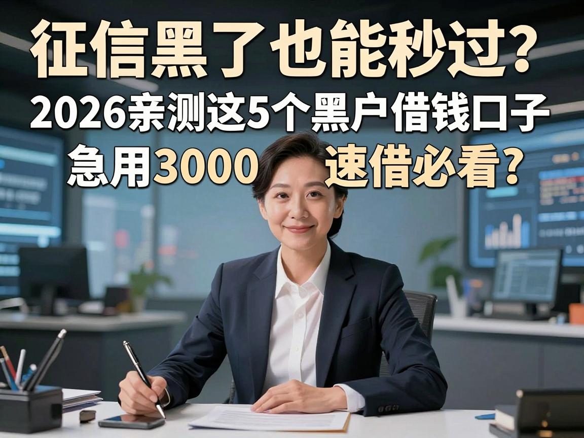 征信黑了也能秒过?2026亲测这5个黑户借钱口子,急用3000速借必看!