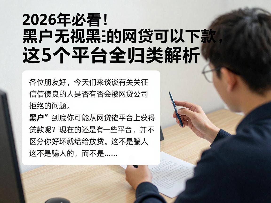 2026年必看！黑户无视黑白的网贷可以下款，这5个平台全面归类解析！