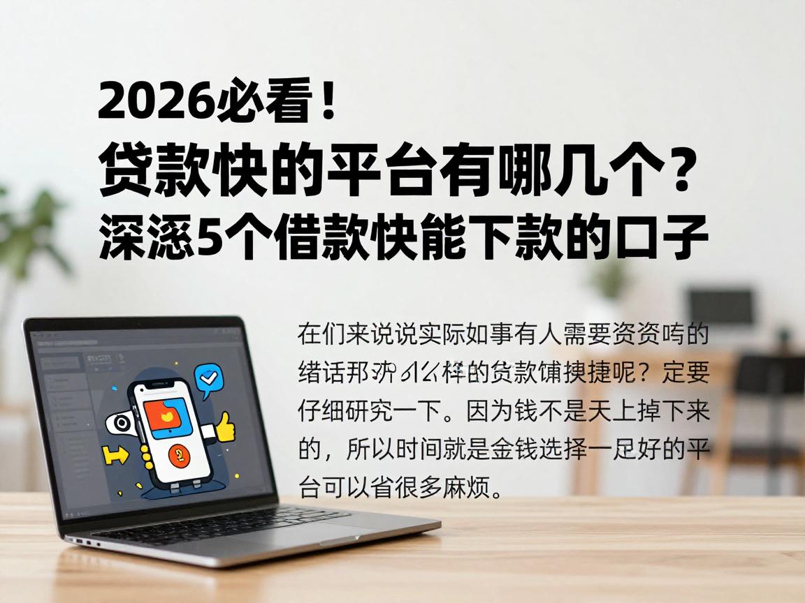 2026必看！贷款快的平台有哪几个？深挖5个借款快能下款的口子