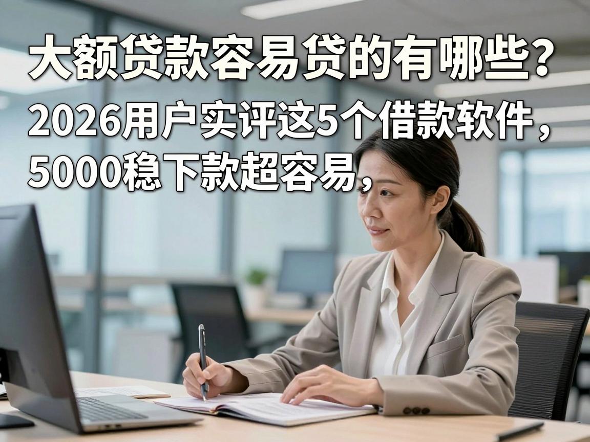 大额贷款容易贷的有哪些？2026用户实评这5个借款软件，5000稳下款超容易！