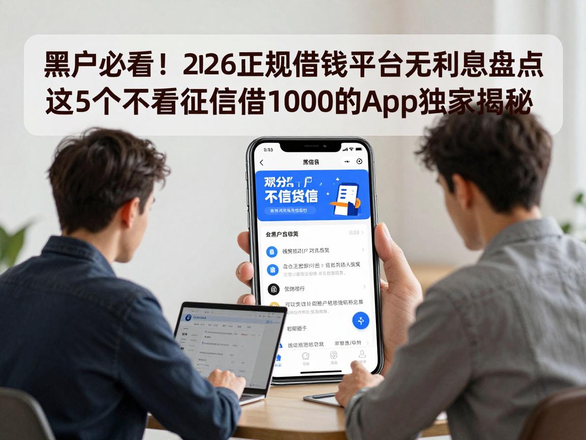黑户必看！2026正规借钱平台无利息盘点，这5个不看征信借1000的app独家揭秘