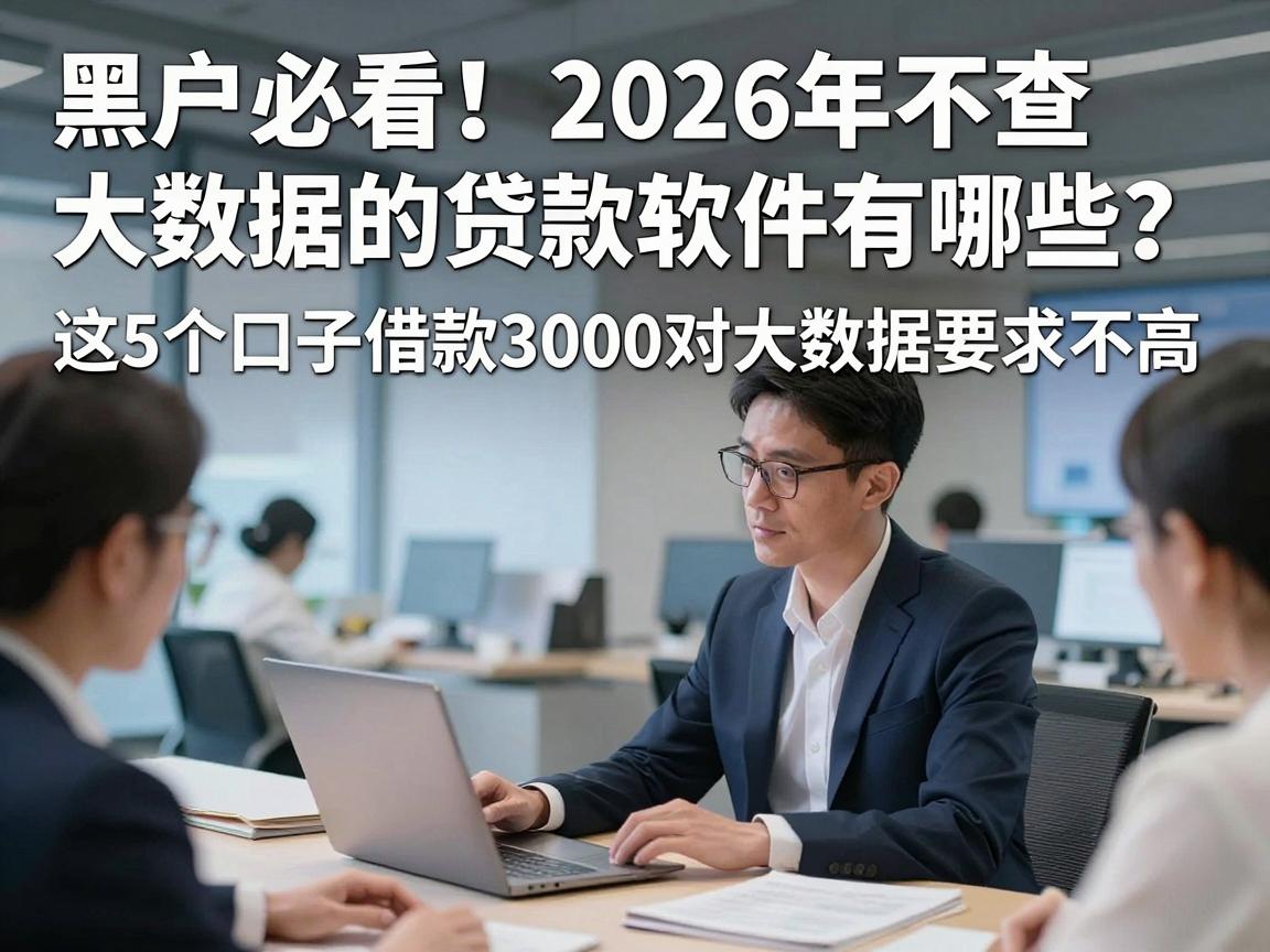 黑户必看！2026年不查大数据的贷款软件有哪些？这5个口子借款3000对大数据要求不高