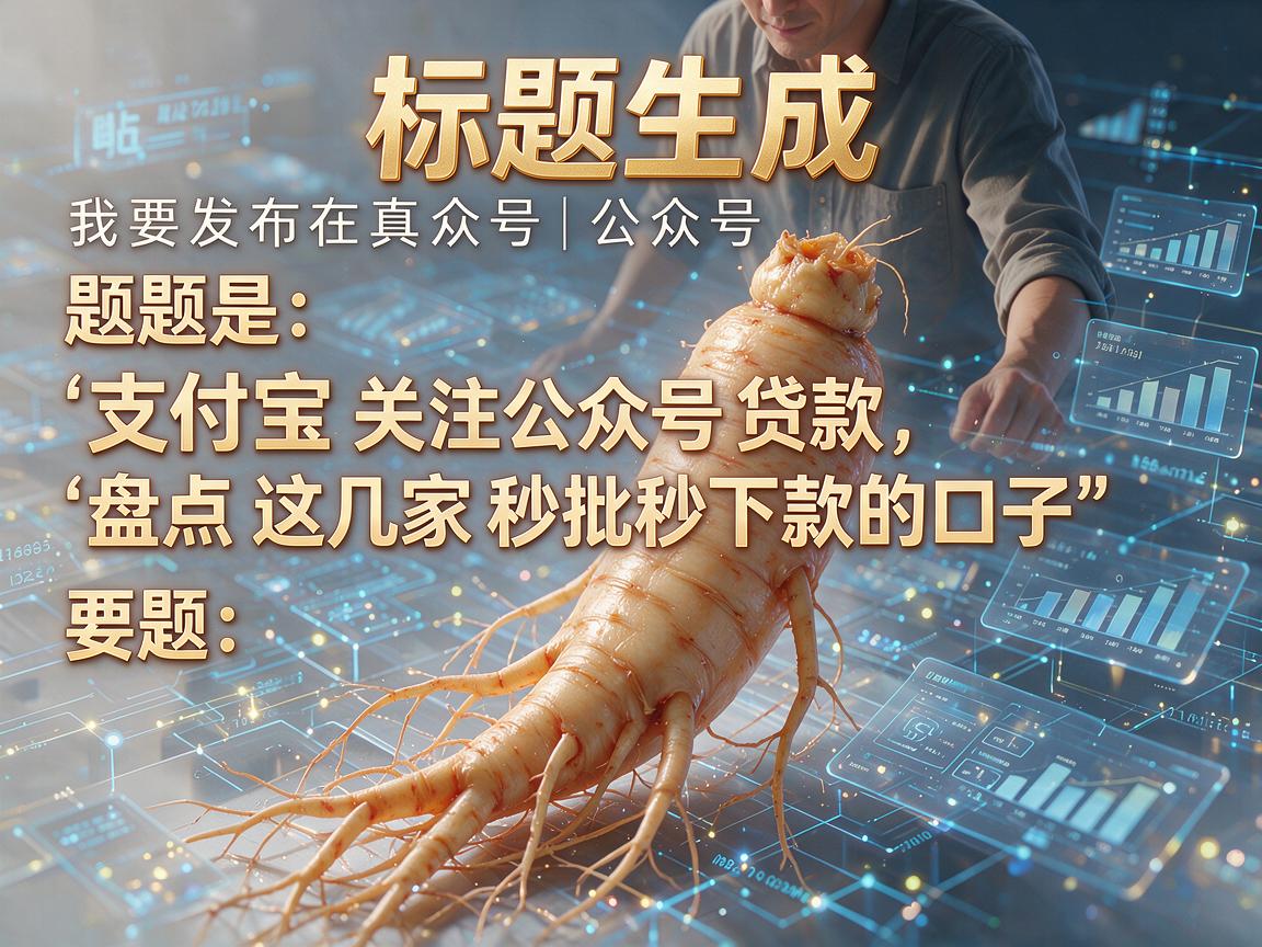 支付宝关注公众号贷款，盘点这几家秒批秒下款的口子