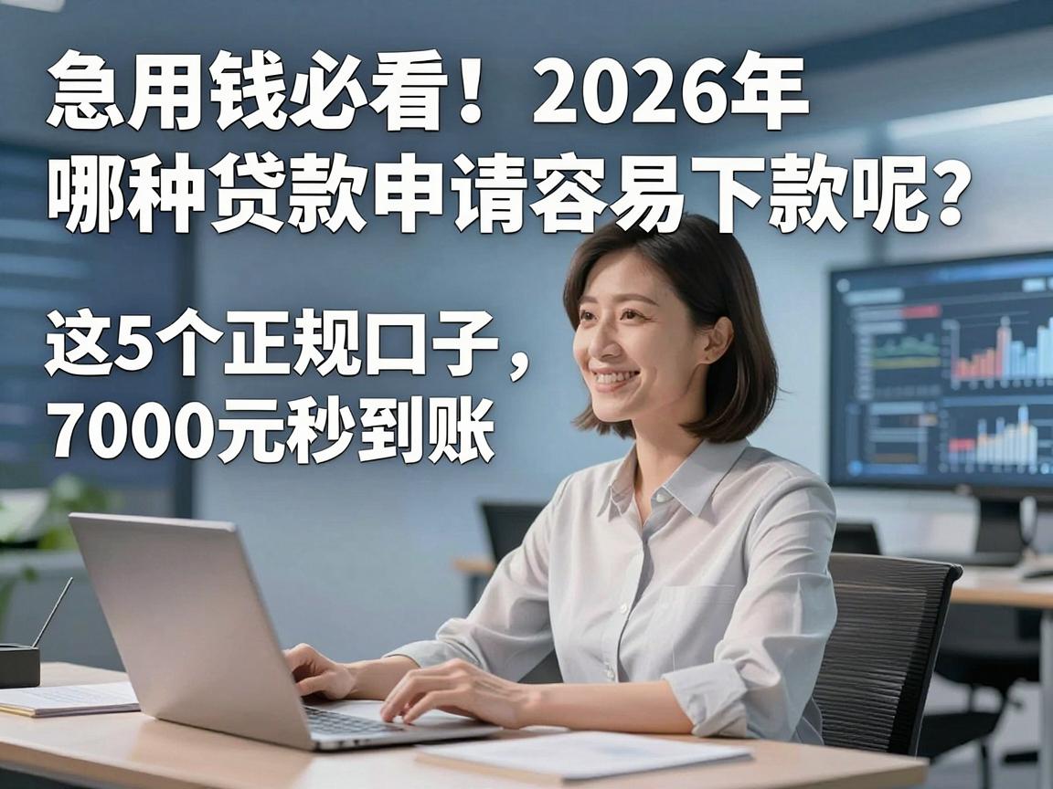 急用钱必看！2026年哪种贷款申请容易下款呢？这5个正规口子，7000元秒到账！