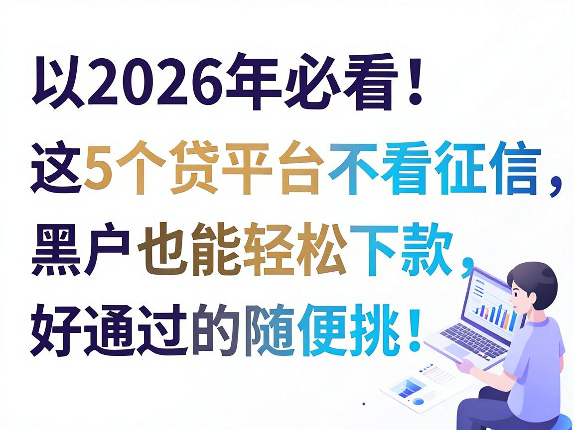 2026年必看！这5个贷款平台不看征信，黑户也能轻松下款，好通过的随便挑！