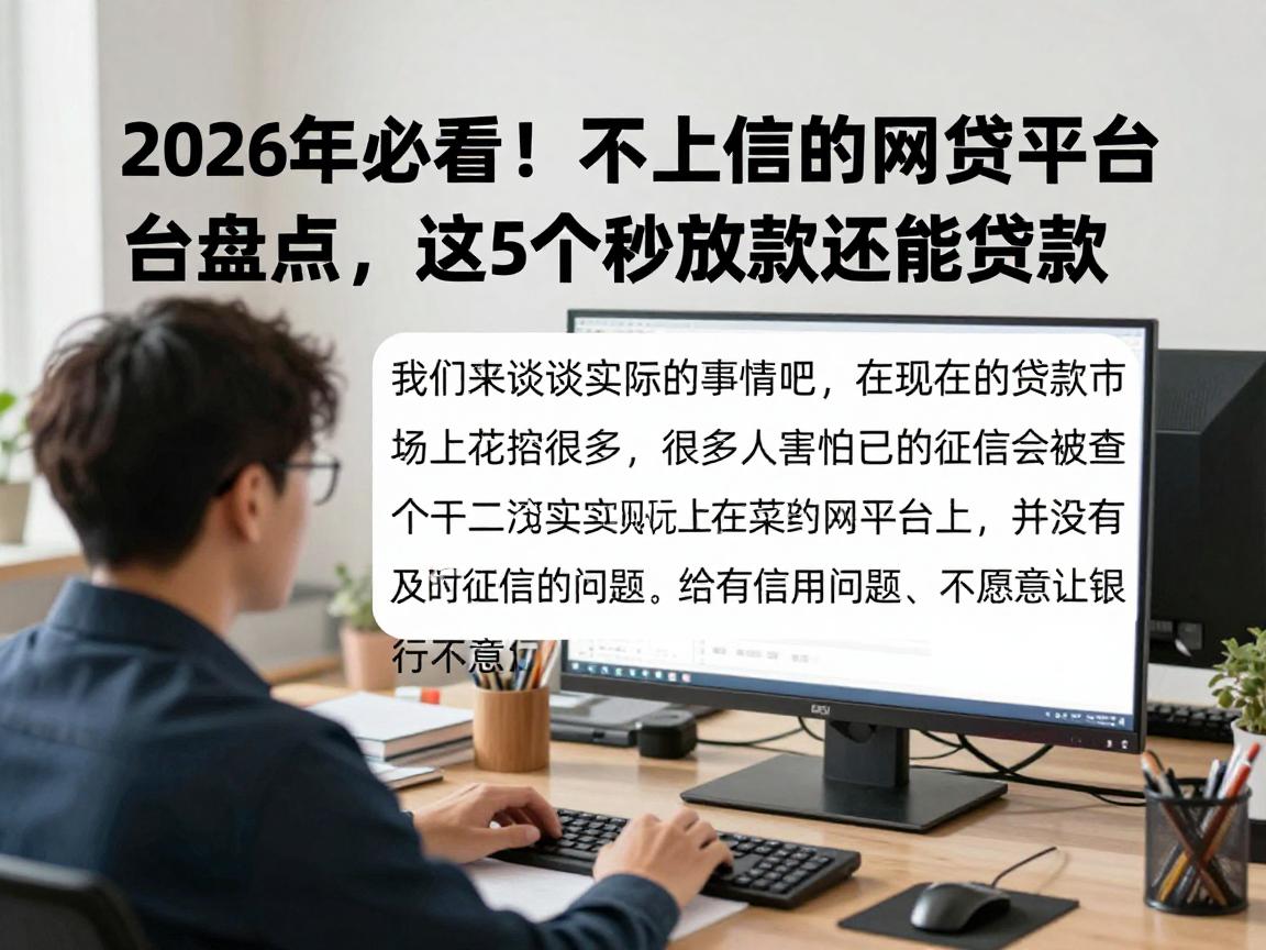 2026年必看！不上征信的网贷平台盘点，这5个秒放款还能贷款