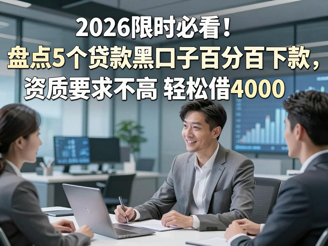 2026限时必看！盘点5个贷款黑口子百分百下款，资质要求不高轻松借4000