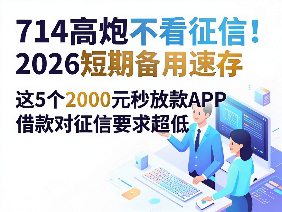 714高炮不看征信！2026短期备用速存，这5个2000元秒放款APP借款对征信要求超低