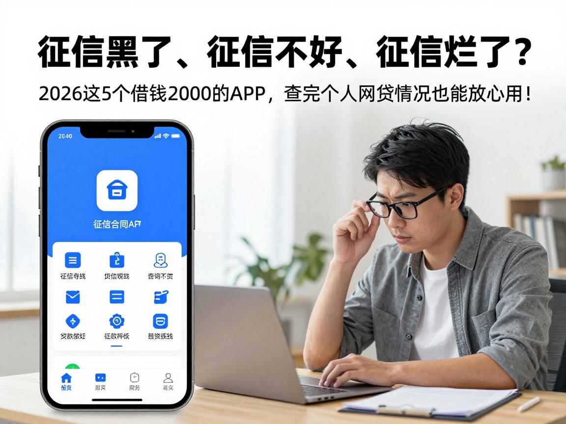 征信黑了、征信不好、征信烂了？2026这5个借钱2000的APP，查完个人网贷情况也能放心用！