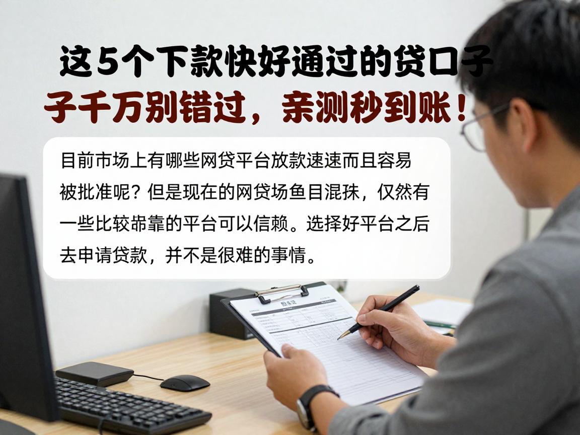 这5个下款快好通过的网贷口子千万别错过，亲测秒到账！