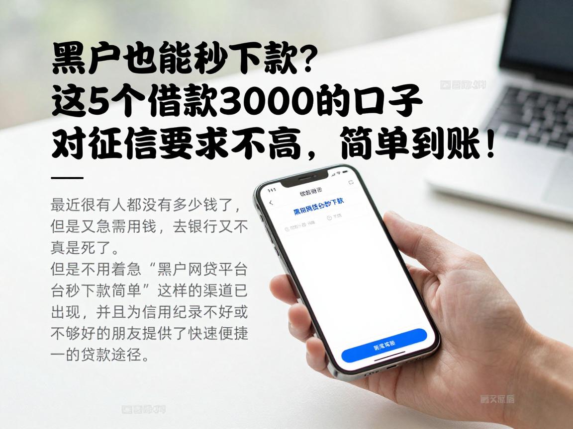 黑户也能秒下款？这5个借款3000的口子对征信要求不高，简单到账！