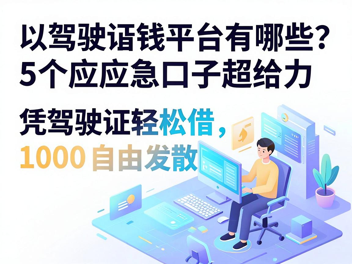 驾驶证借钱平台有哪些？这5个应急口子超给力，凭驾驶证轻松借1000