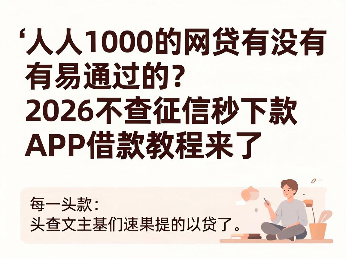 人人1000的网贷有没有易通过的？2026不查征信秒下款APP借款教程来了