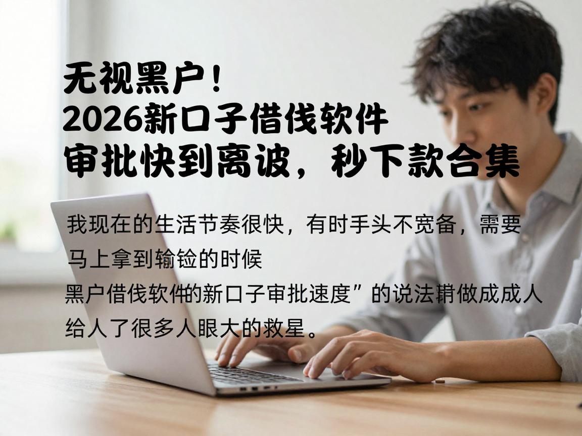 无视黑户！2026新口子借钱软件审批快到离谱，秒下款合集