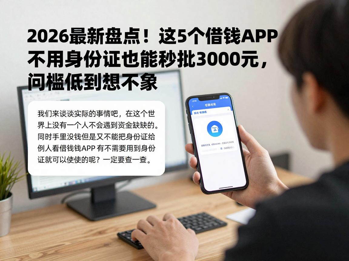 2026最新盘点！这5个借钱APP不用身份证也能秒批3000元，门槛低到想不到
