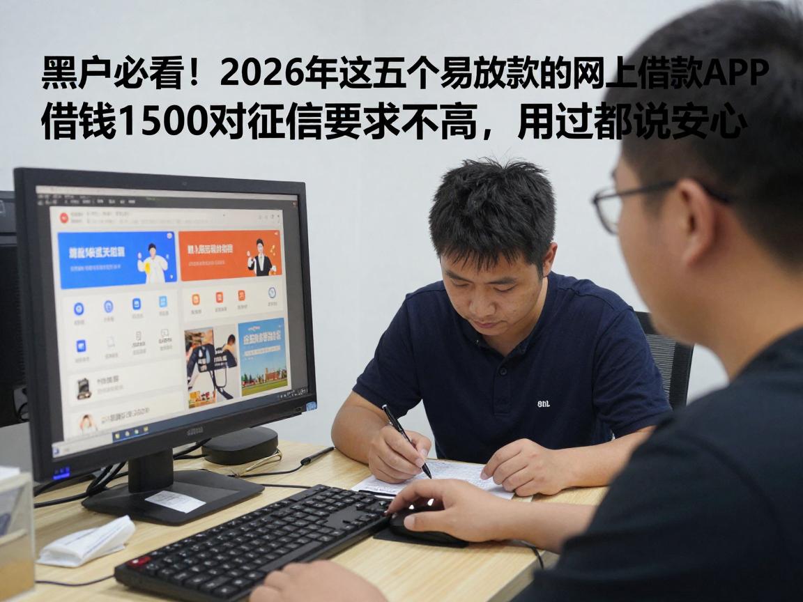 黑户必看！2026年这五个容易放款的网上借款APP，借钱1500对征信要求不高，用过都说安心