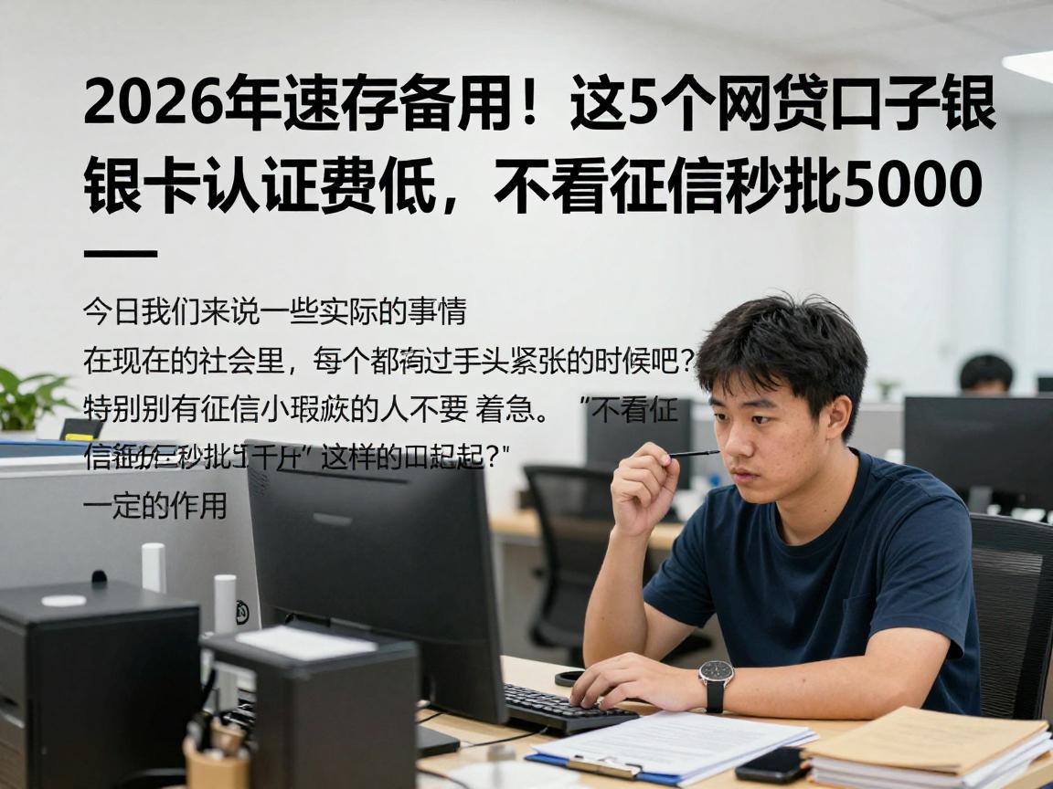 2026年速存备用！这5个网贷口子银行卡认证费低，不看征信秒批5000