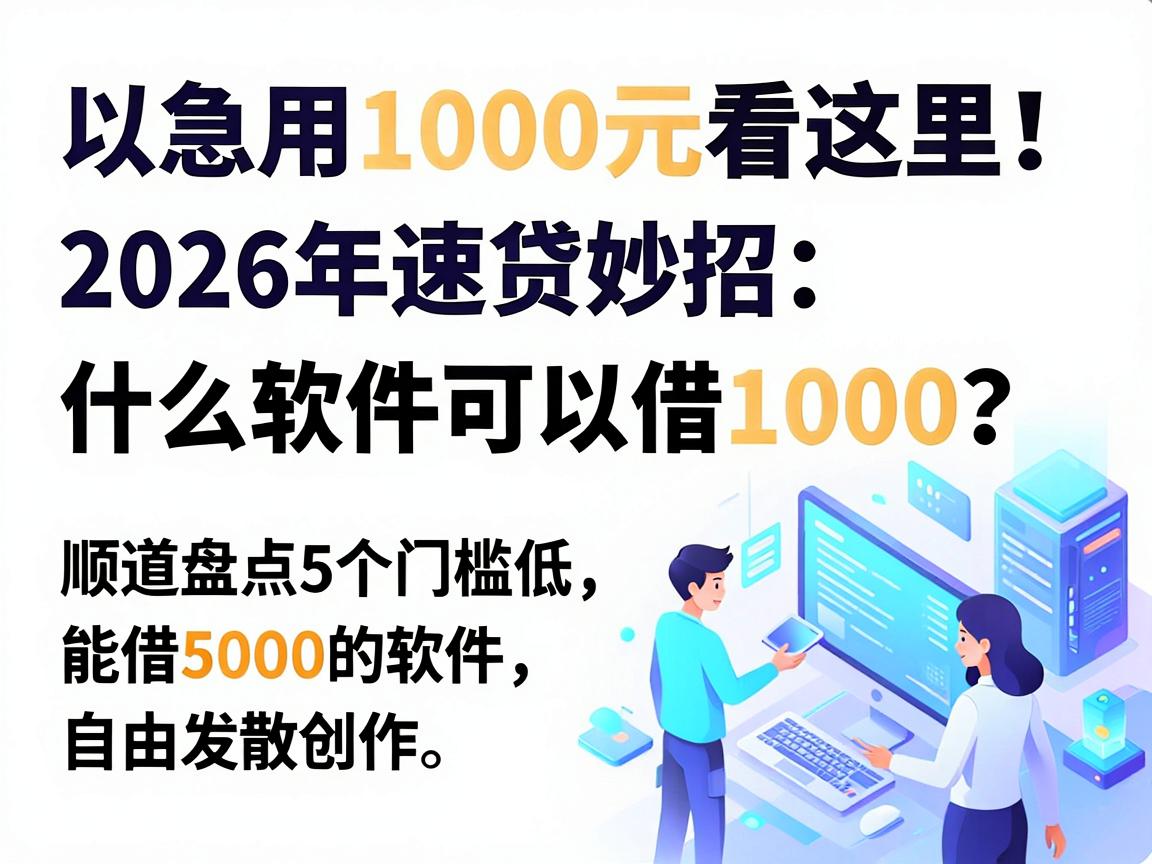 急用1000元看这里！2026年速贷妙招：什么软件可以借1000？顺道盘点5个门槛低、能借5000的软件