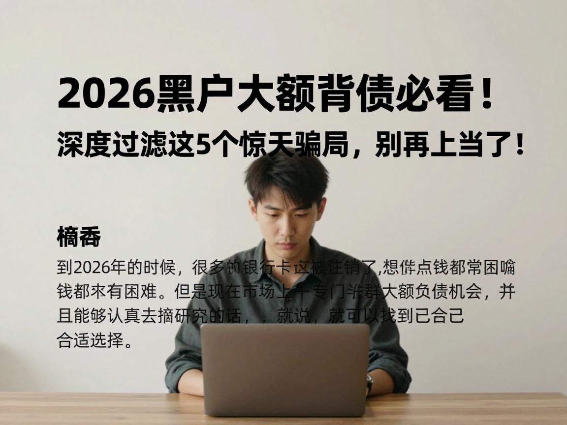 2026黑户大额背债必看！深度过滤这5个惊天骗局，别再上当了！