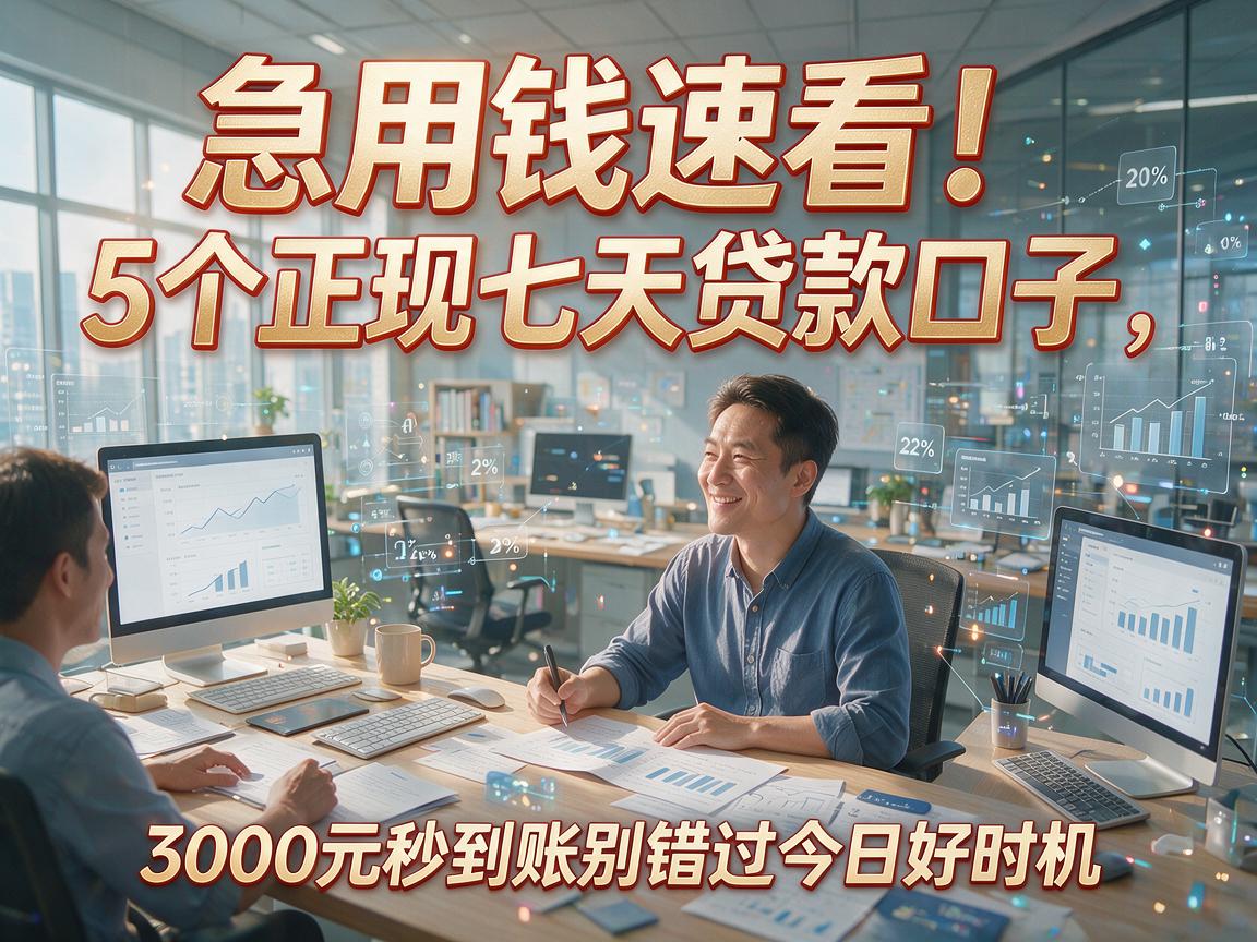 急用钱速看！5个正规七天贷款口子，3000元秒到账别错过今日好时机