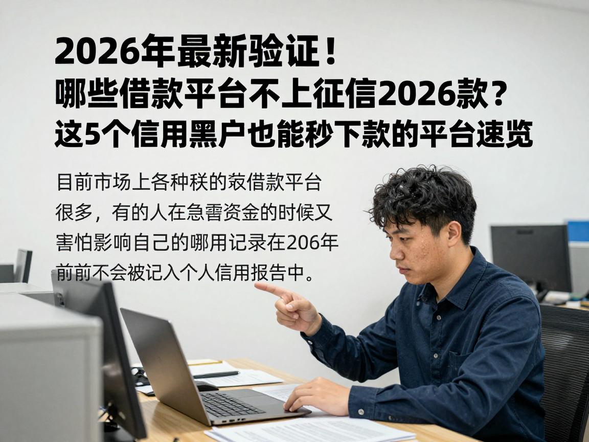 2026年最新验证！哪些借款平台不上征信2026款？这5个信用黑户也能秒下款的平台速览