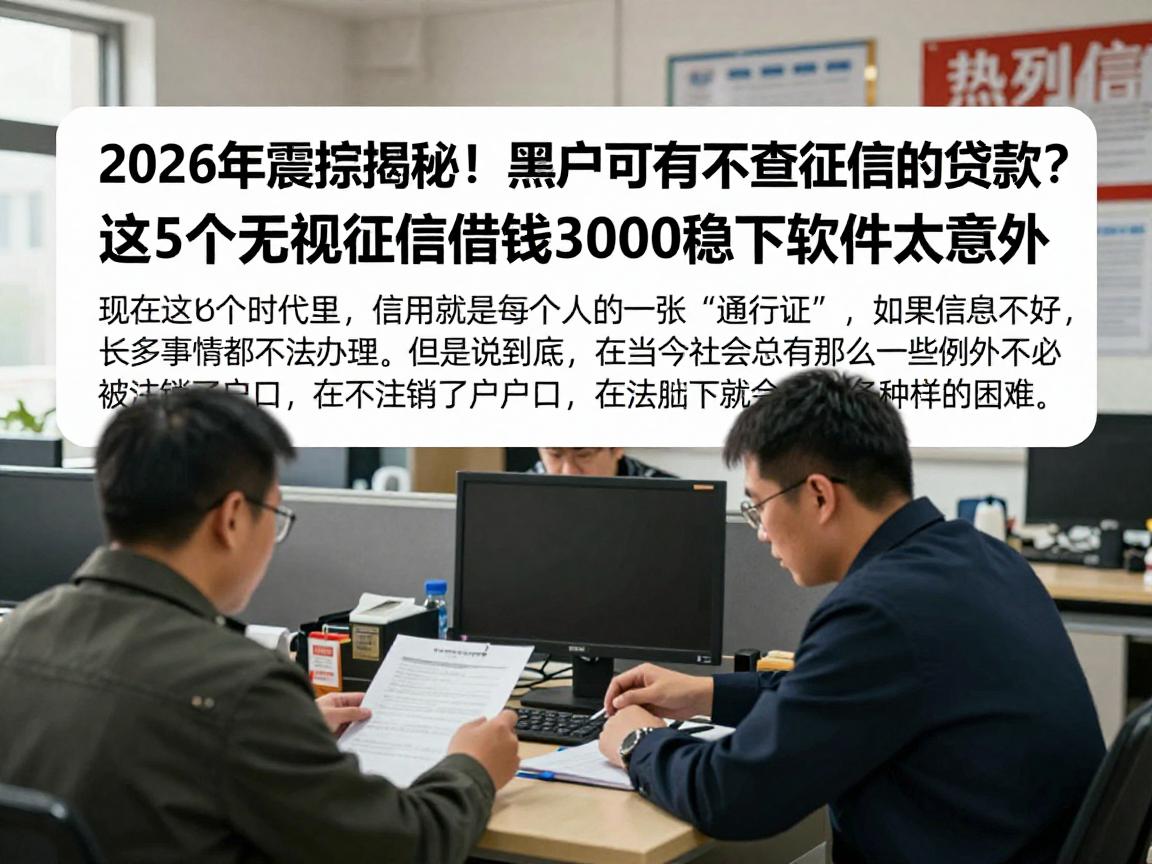 2026年震惊揭秘！黑户可有不查征信的贷款？这5个无视征信借钱3000稳下软件太意外