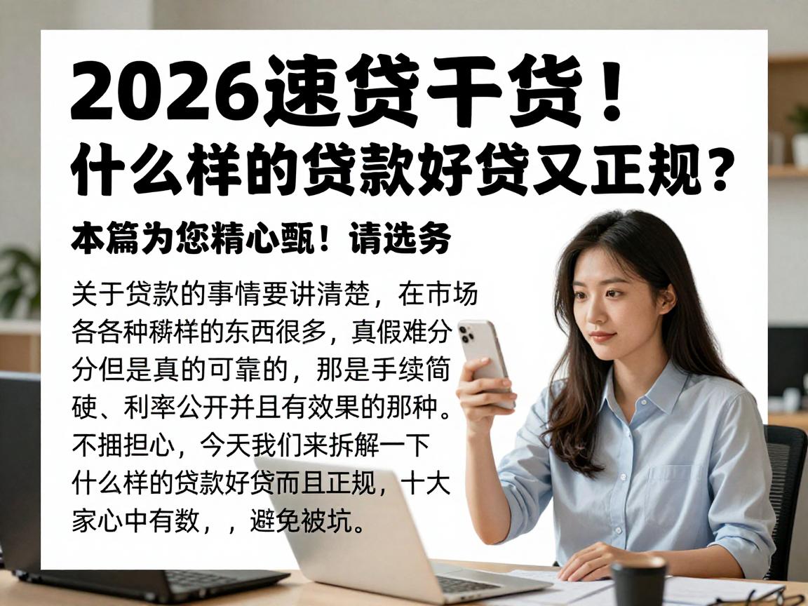 2026速贷干货！什么样的贷款好贷又正规？本篇为您精心甄选！
