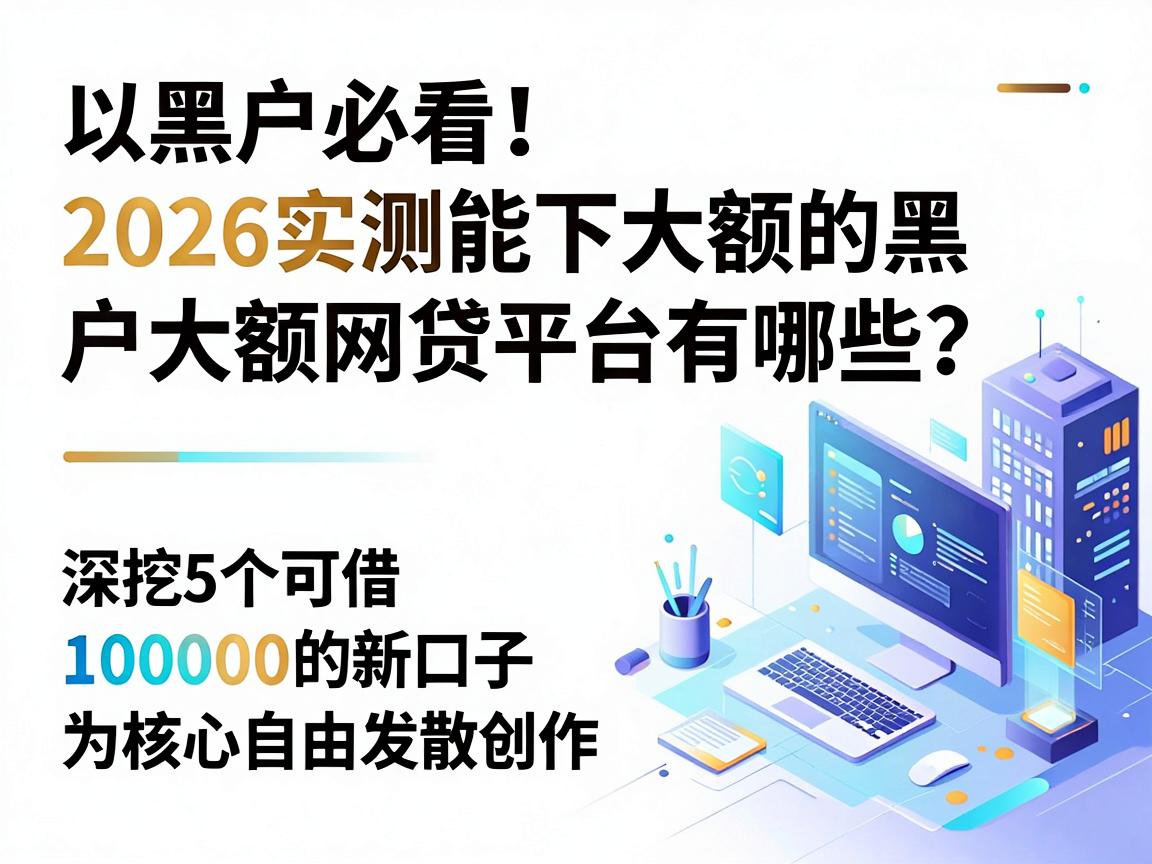 黑户必看！2026实测能下大额的黑户大额网贷平台有哪些？深挖5个可借1000的新口子