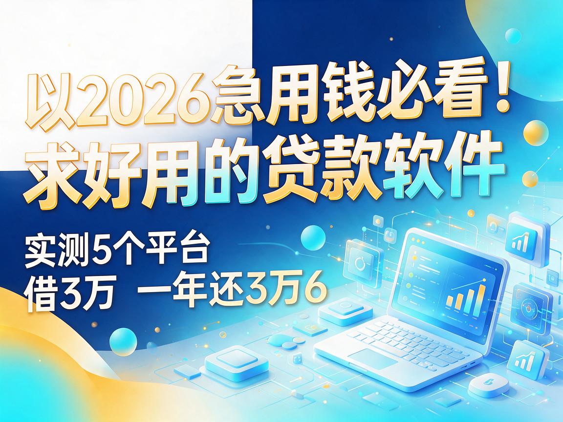2026急用钱必看！求好用的贷款软件 实测5个平台借3万一年还3万6