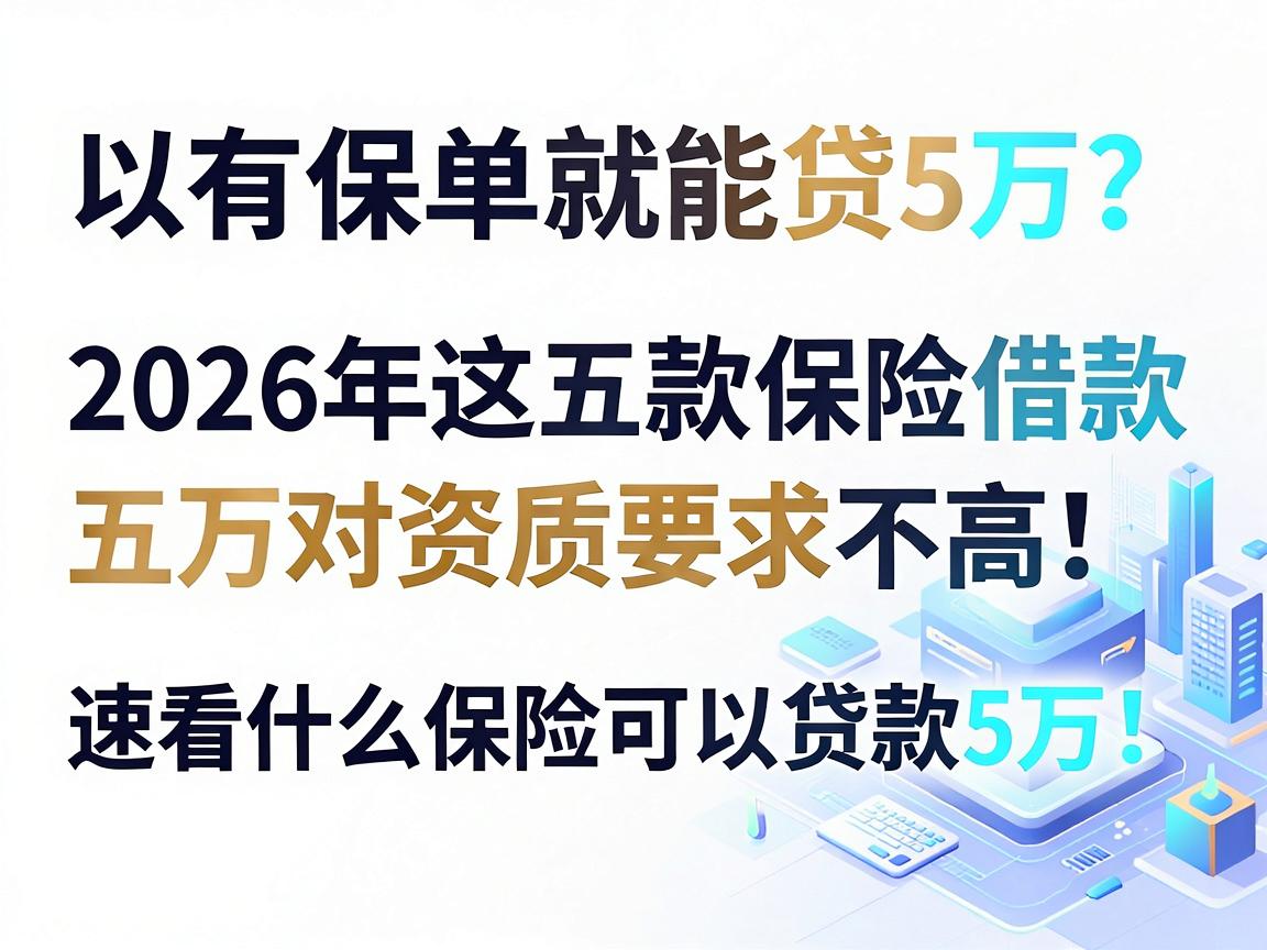 有保单就能贷5万？2026年这五款保险借款五万对资质要求不高，速看什么保险可以贷款5万！