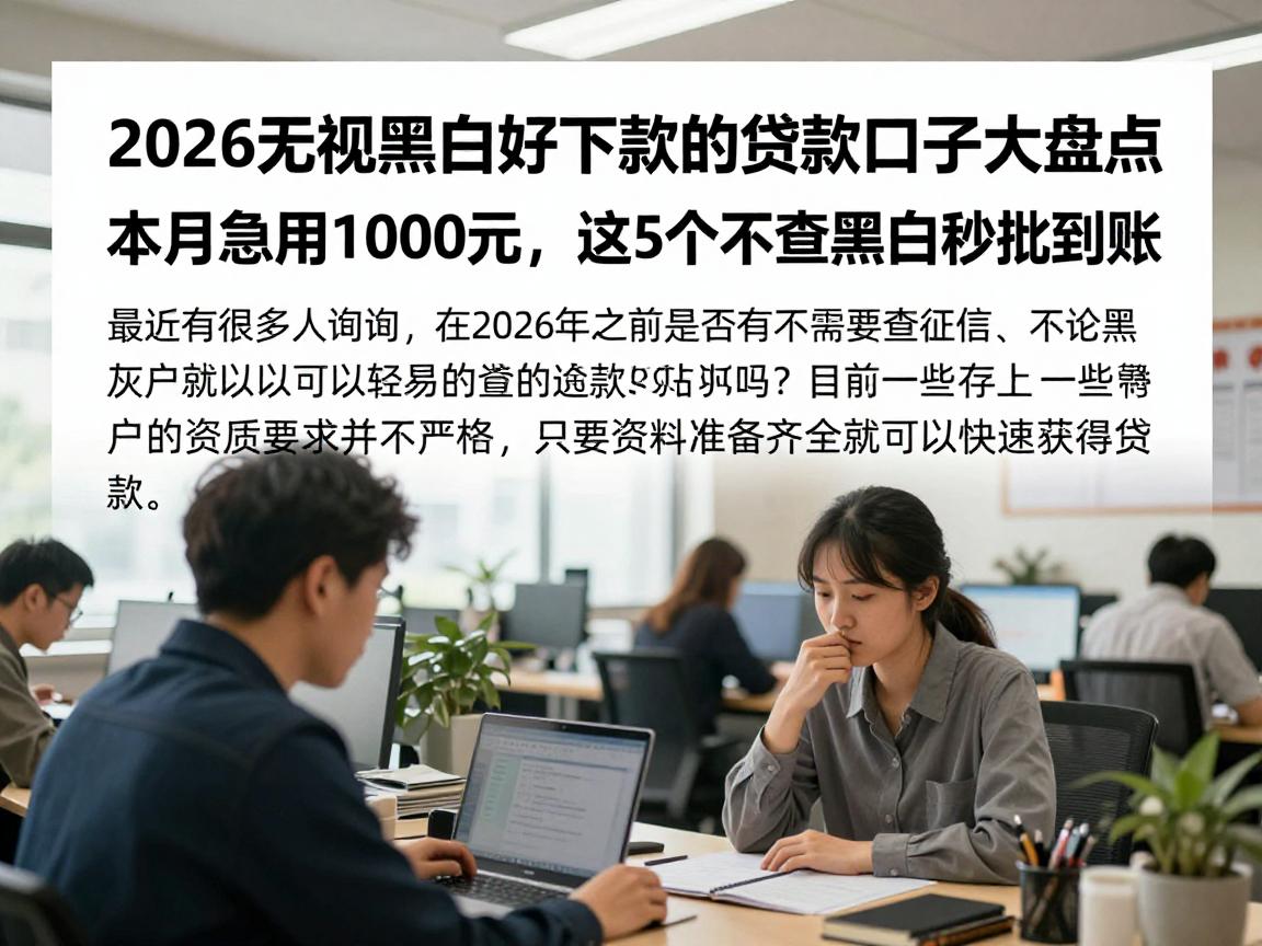 2026无视黑白好下款的贷款口子大盘点！本月急用1000元，这5个不查黑白秒批到账
