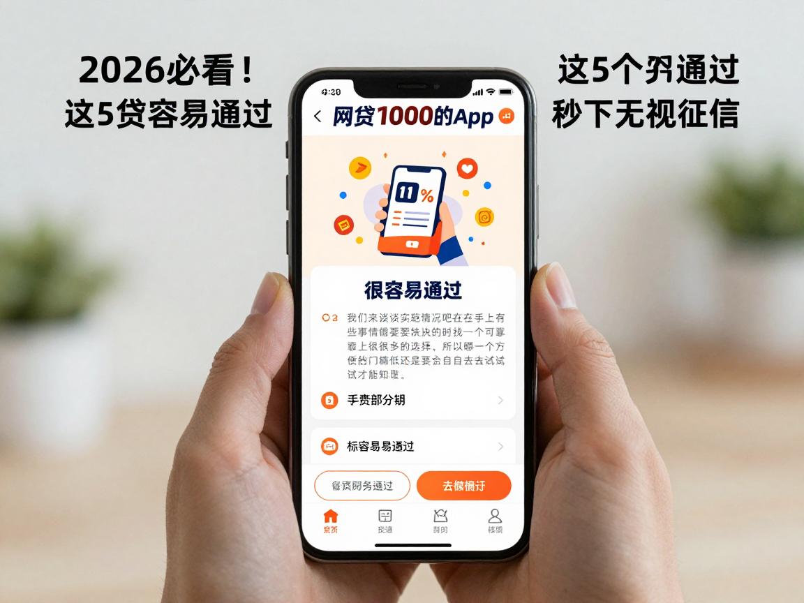 2026必看！这5个网贷容易通过分期的app，借款1000秒下无视征信