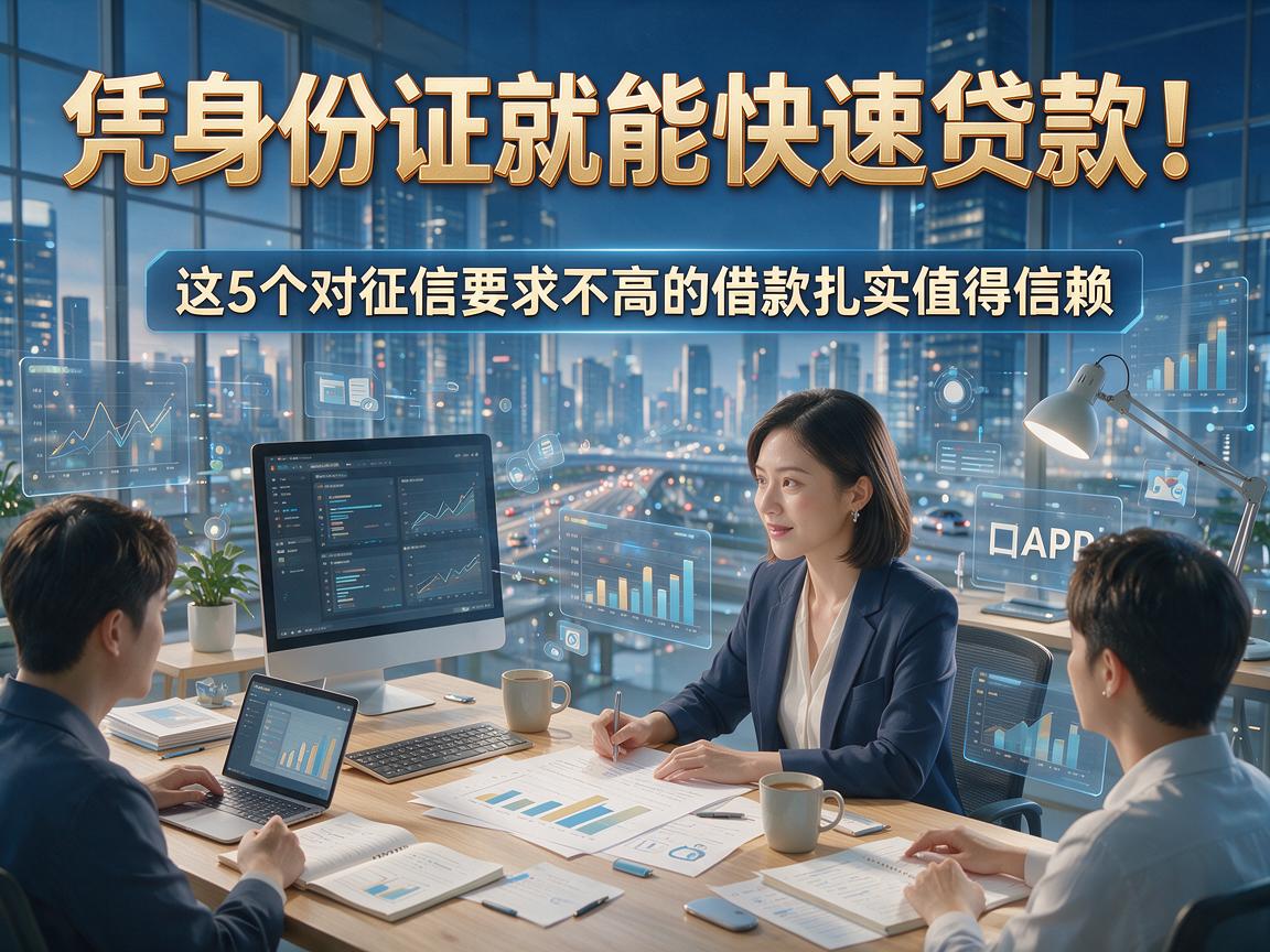 凭身份证就能快速贷款！这5个对征信要求不高的借款APP，口碑扎实值得信赖