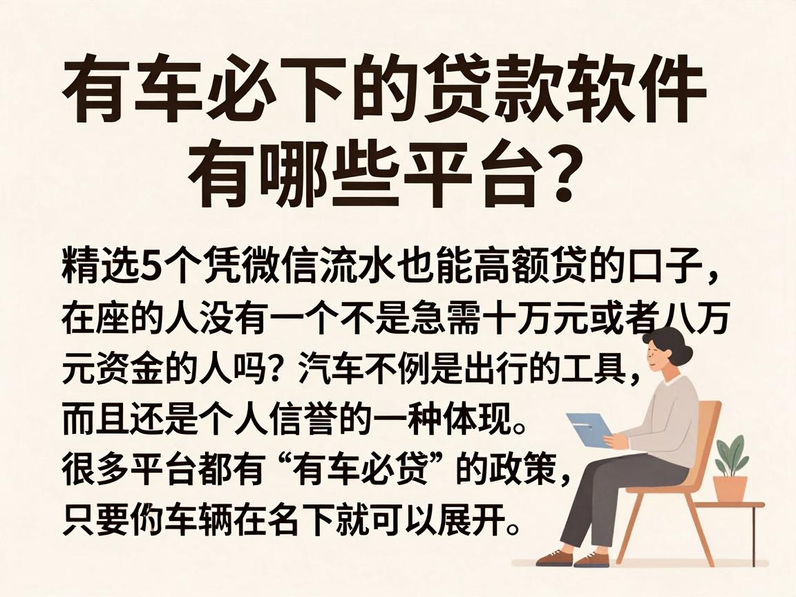 有车必下的贷款软件有哪些平台？精选5个凭微信流水也能高额贷的口子