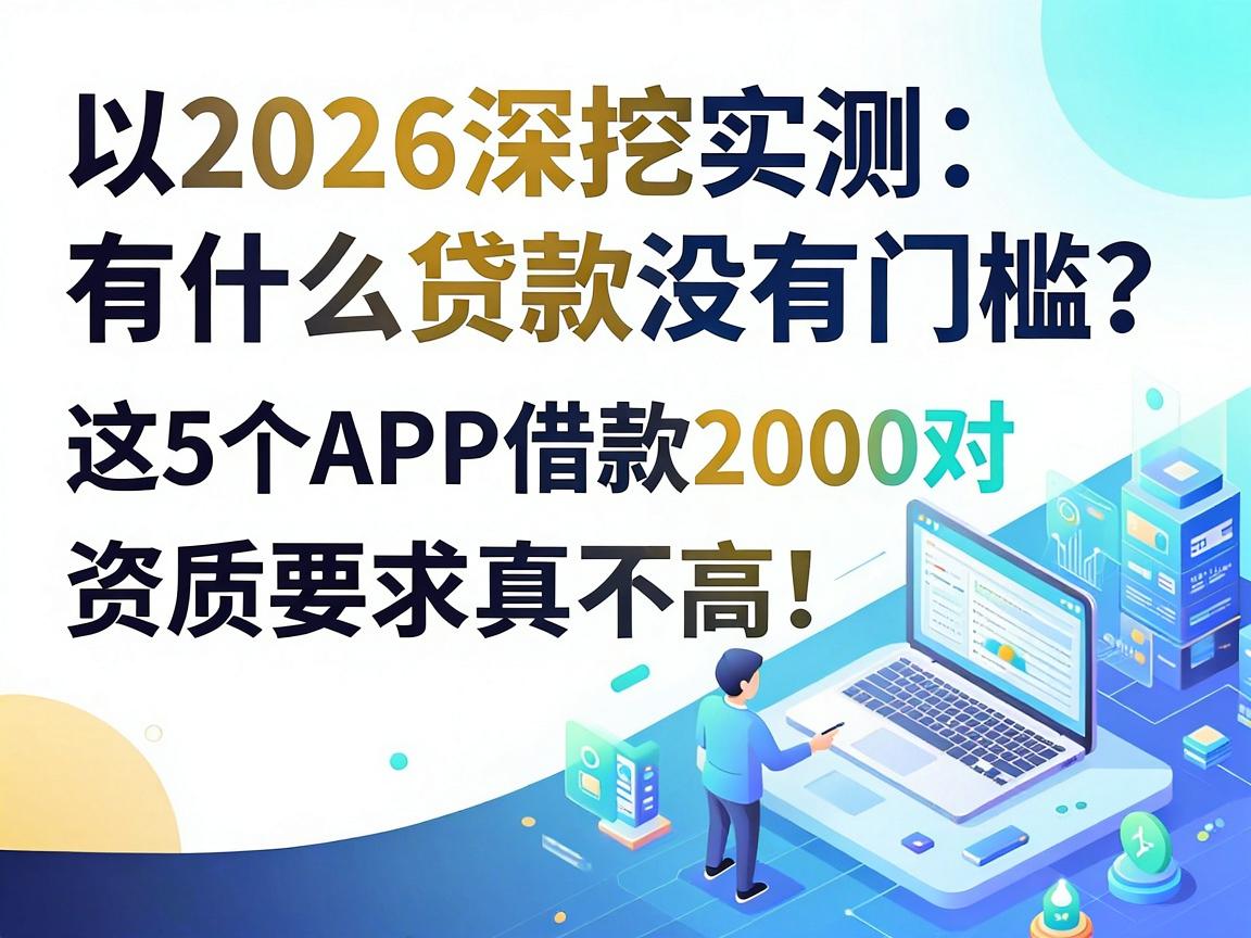 2026深挖实测：有什么贷款没有门槛？这5个APP借款2000对资质要求真不高！