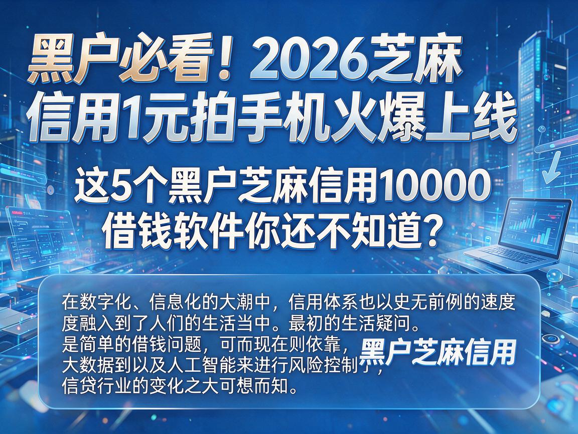 黑户必看！2026芝麻信用1元拍手机火爆上线，这5个黑户芝麻信用10000借钱软件你还不知道？