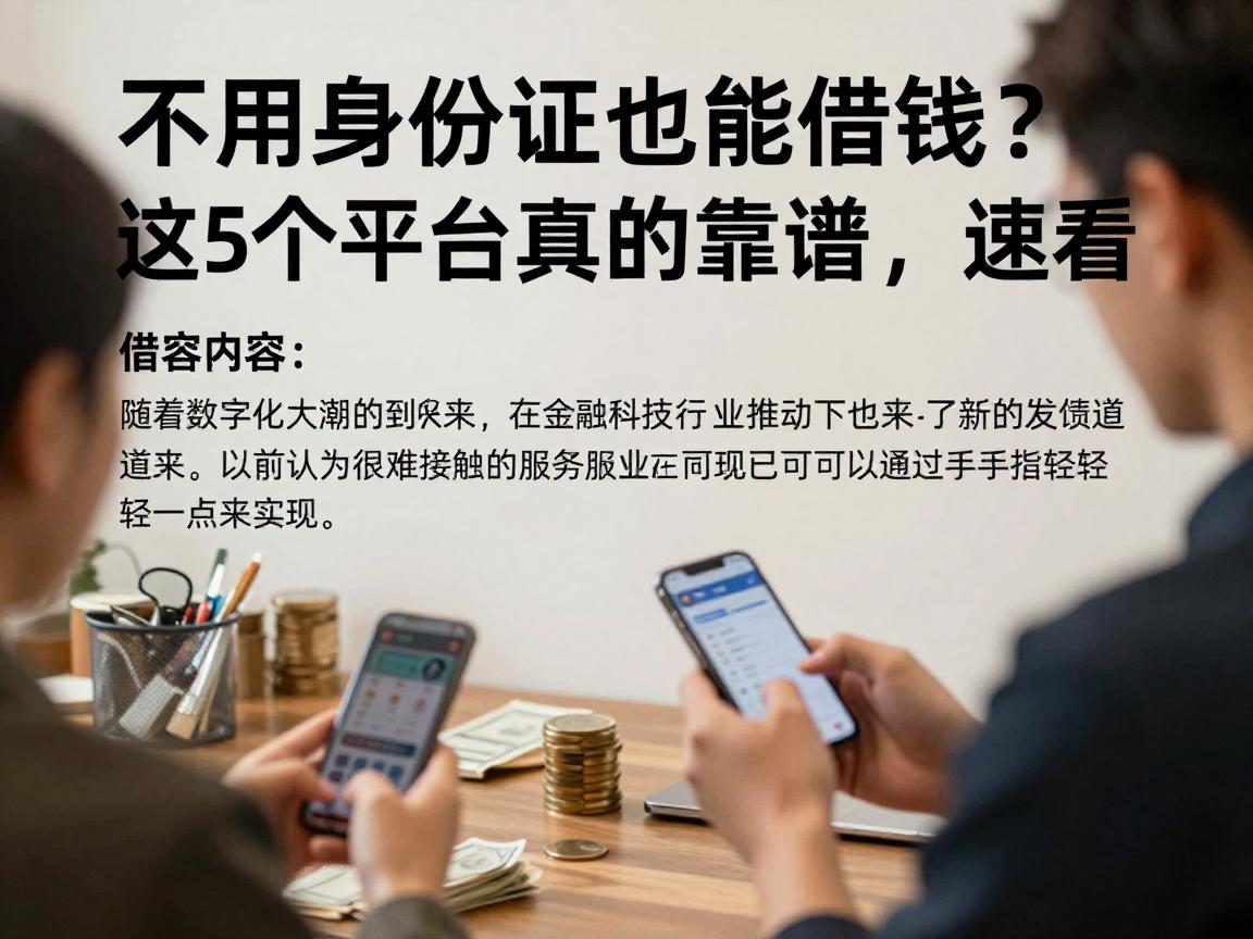 不用身份证也能借钱？这5个平台真的靠谱，速看！