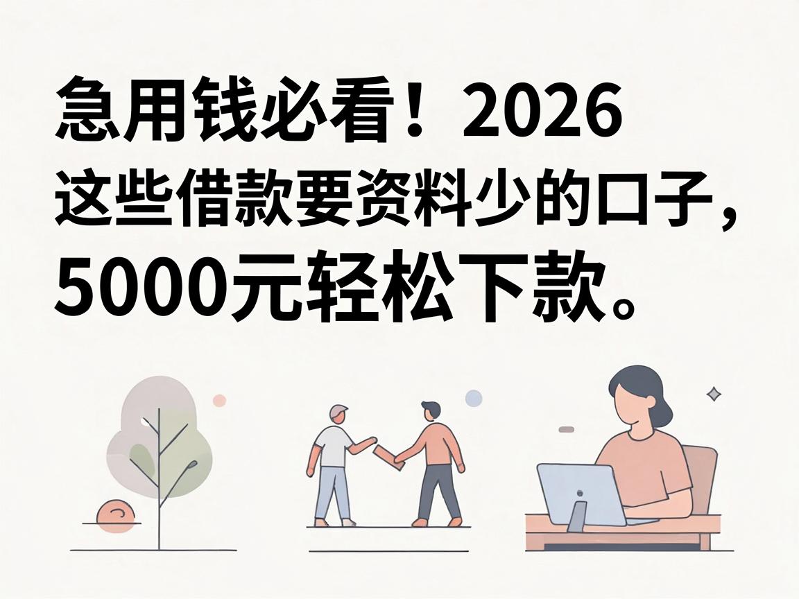 急用钱必看！2026这些借款要资料少的口子，5000元轻松下款、认可度超高