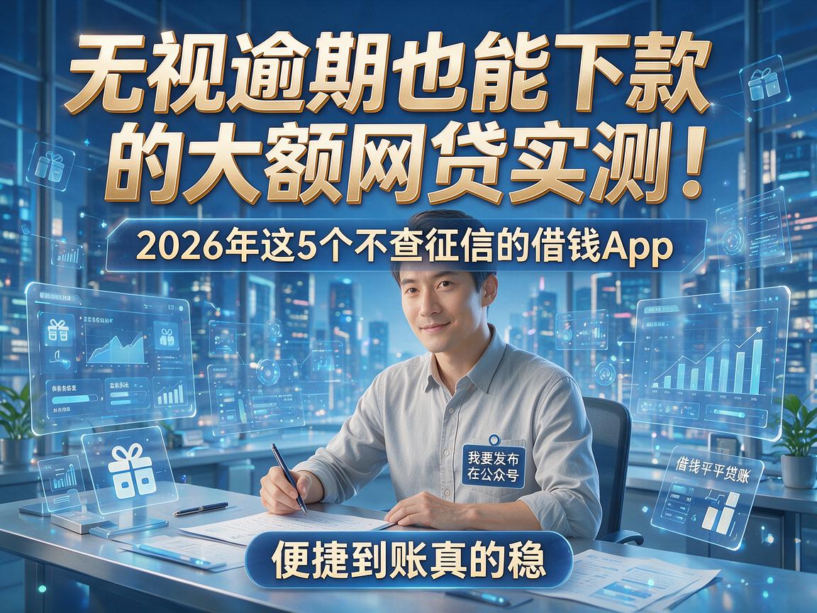 无视逾期也能下款的大额网贷实测！2026年这5个不查征信的借钱App，便捷到账真的稳