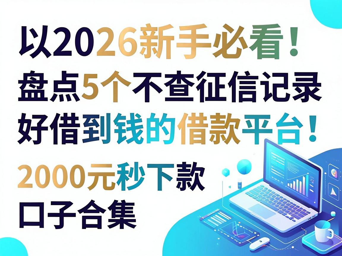 2026新手必看！盘点5个不查征信记录、好借到钱的借款平台，2000元秒下款口子合集