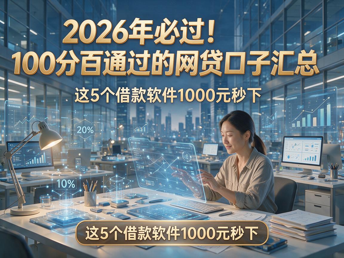 2026年必过！100分百通过的网贷口子汇总，这5个借款软件1000元秒下